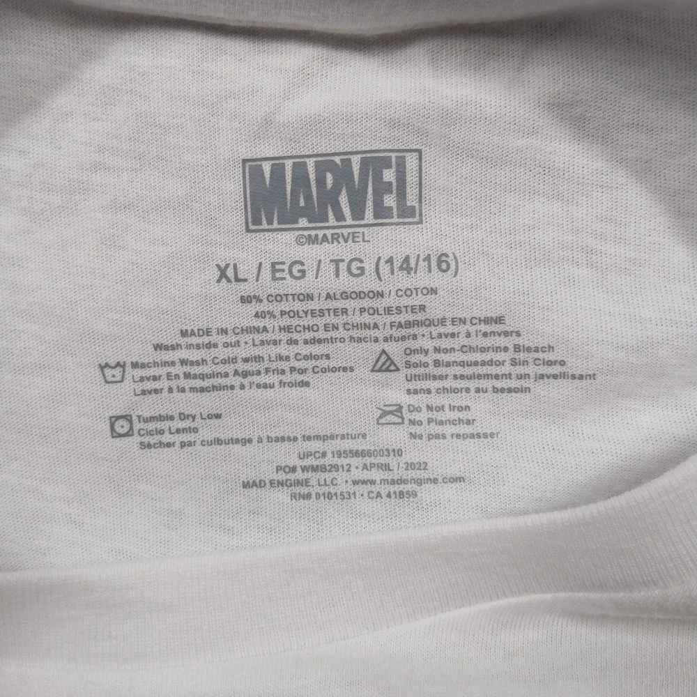 Marvel Spider-Man‎ Graphic Tee Boys XL 14–16 White Crime Fighter NWT